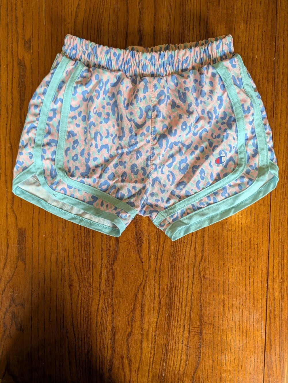 Champion Girls Athletic Shorts - Pastel Leopard Print - Size 5 - Gently Loved